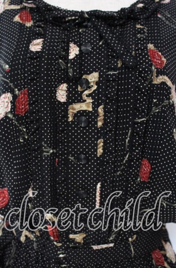 画像2: KANEKO ISAO / カーネーションドット柄ワンピース  クロ O-25-09-27-008-EL-OP-OW-ZT279 (2)