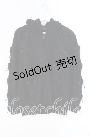 画像: PINK HOUSE / ニットモチーフジップパーカー  クロ O-25-09-27-091-LO-TO-IG-OS