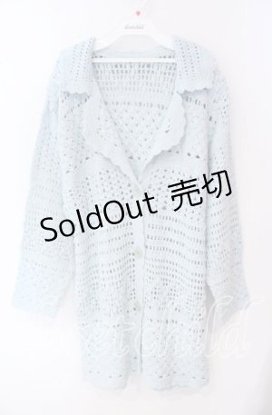 画像: TOMATSU / 鍵編みマシュマロカーデ  サックス O-25-09-27-092-LO-TO-IG-OS