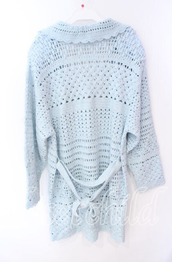 画像3: TOMATSU / 鍵編みマシュマロカーデ  サックス O-25-09-27-092-LO-TO-IG-OS (3)