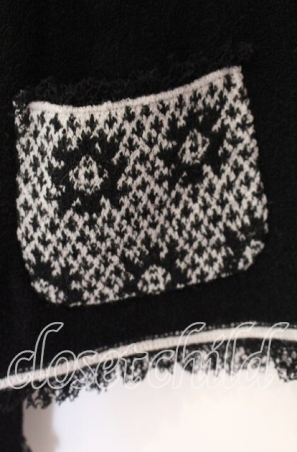 画像2: TOMATSU / 柄編みニット  クロ O-25-09-27-096-LO-TO-IG-ZT071 (2)