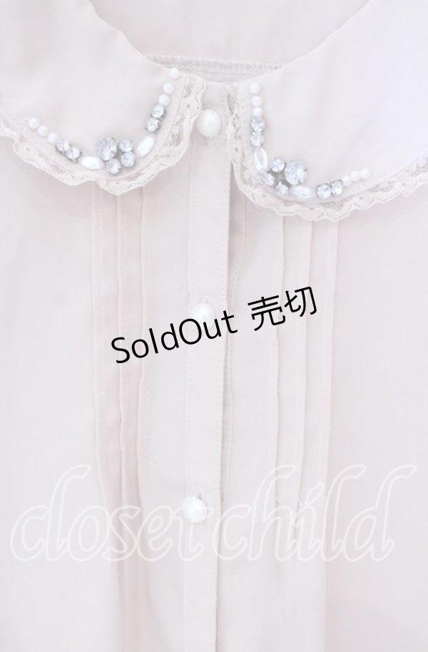 画像2: LODISPOTTO / ビジュー配色ブラウス M ベージュ O-25-09-27-101-LO-BL-OW-ZT372 (2)