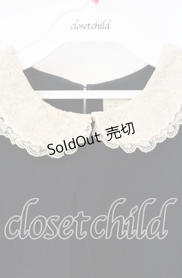 画像2: Franche Lippee / 丸襟レース長袖トップス M クロ O-25-09-27-102-LO-TO-OW-ZT373 (2)