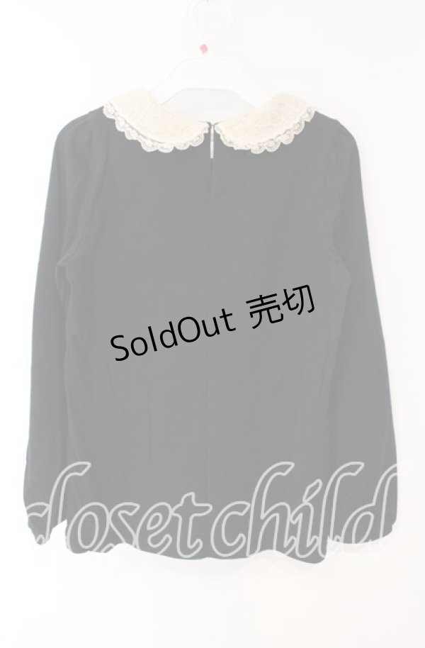 画像3: Franche Lippee / 丸襟レース長袖トップス M クロ O-25-09-27-102-LO-TO-OW-ZT373 (3)