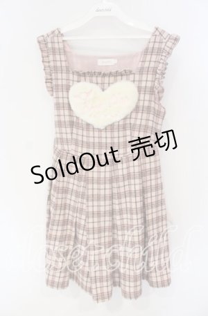 画像: Jnorii / ボアハートジャンパースカート L ピンク O-25-09-27-103-LO-OP-OW-OS