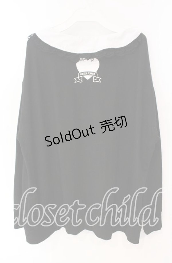 画像3: LISTEN FLAVOR / Heart Chocolateレースカラーカットソー  ブラック O-25-09-27-105-PU-TO-OW-ZY (3)