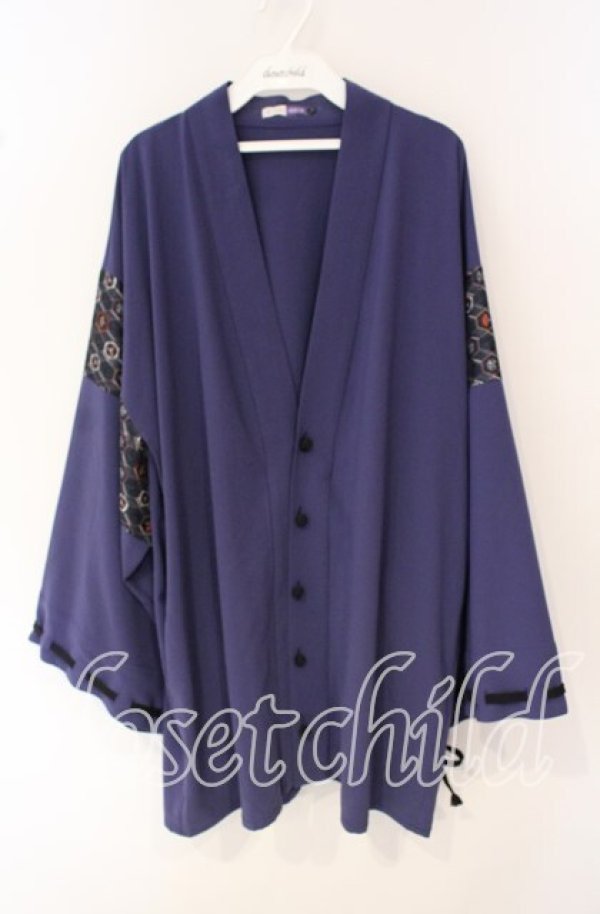 画像1: AXES-X / 小紋柄羽織  パープル O-25-09-27-106-AX-TO-IG-ZT474 (1)