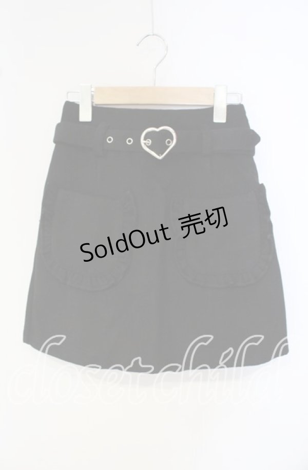 画像1: Honey Cinnamon / ハートバックル起毛スカート F クロ O-25-09-27-018-LO-SK-OW-ZY (1)