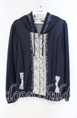 画像: axes femme / レース配色プルオーバー M ネイビー O-25-09-27-023-AX-TO-OW-ZT1004D