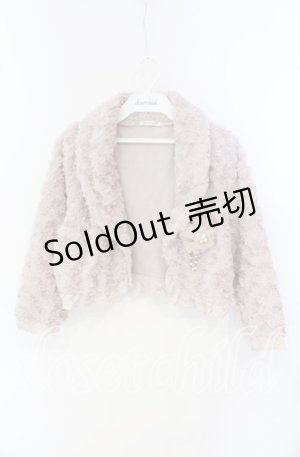 画像: axes femme / ブローチ付き薔薇ボアボレロ M ベージュ O-25-09-27-026-AX-TO-OW-OS