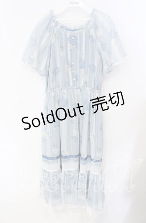 画像: axes femme / 紫陽花シフォンワンピース M ブルー O-25-09-27-027-AX-OP-OW-ZT1002J