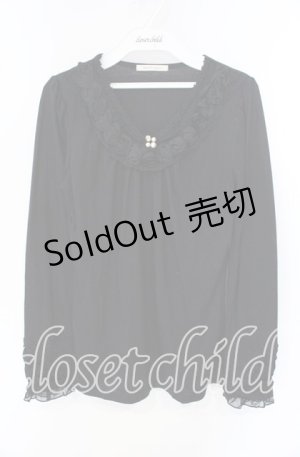 画像: axes femme / 襟ぐり巻き薔薇カットソー M クロ O-25-09-27-029-AX-TO-OW-OS