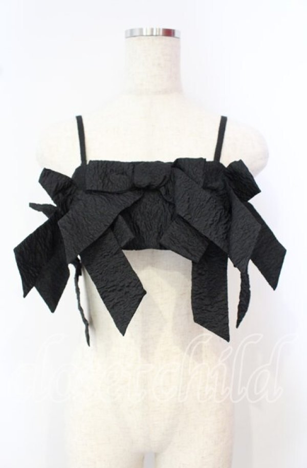 画像1: Pain / ジャガードリボンキャミソールビスチェ  クロ O-25-09-29-034-LO-TO-OW-ZT169 (1)