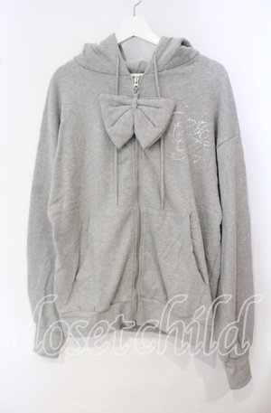 画像: lilLilly / CATリボンパーカー  グレー O-25-09-29-035-LO-TO-OW-OS