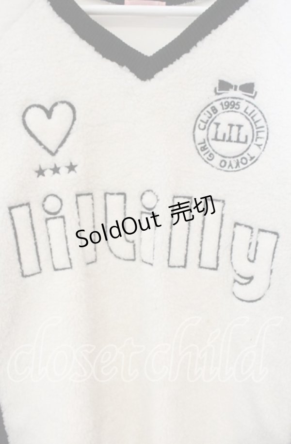 画像2: lilLilly / ユニフォームボアミニワンピース  アイボリー×クロ O-25-09-29-036-LO-OP-OW-ZT044 (2)