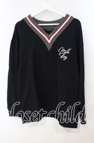 画像: MILKBOY / COLLAGE スウェット  ブラック O-25-09-29-041-MB-TS-OW-OS