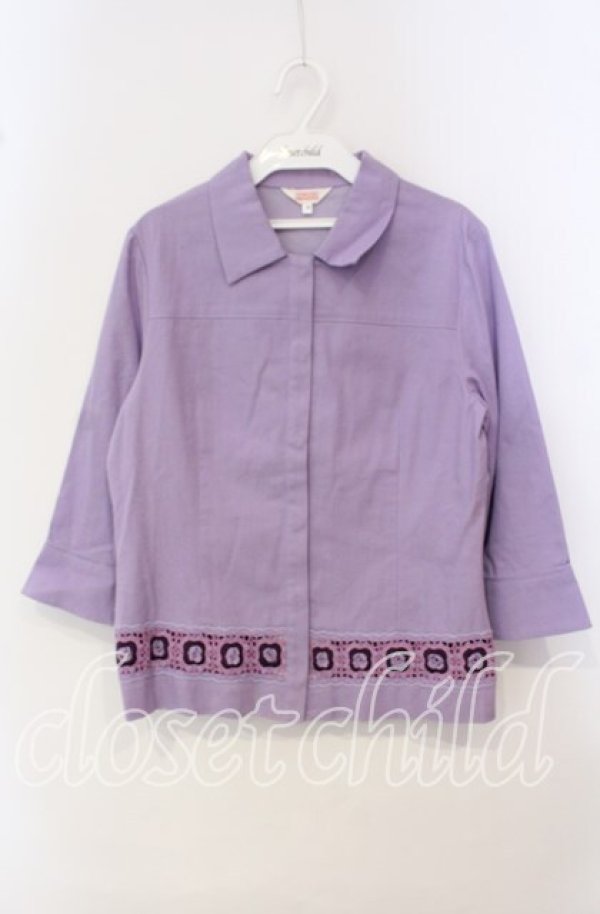 画像1: TOMATSU / 裾フラワージャケット 38 ラベンダー O-25-09-29-049-LO-JA-IG-ZT029 (1)