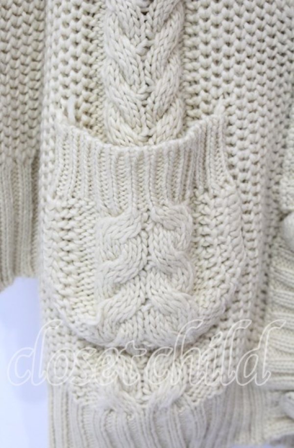 画像2: PINK HOUSE / ケーブル編みカーディガン  アイボリー O-25-09-29-005-LO-TO-IG-ZT185 (2)