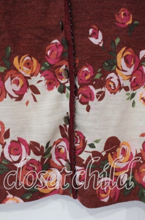 画像2: TOMATSU / 薔薇カーディガン 38 アカ系 O-25-09-29-054-LO-TO-IG-ZT446 (2)