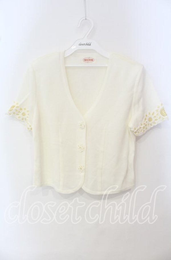 画像1: TOMATSU / フラワーレーストップス  アイボリー O-25-09-29-055-LO-TO-IG-ZT381 (1)