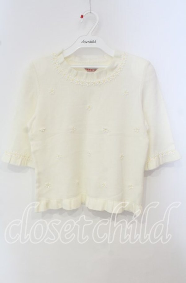 画像1: TOMATSU / マーガレットレーストニットップス  アイボリー O-25-09-29-057-LO-TO-IG-ZT376 (1)