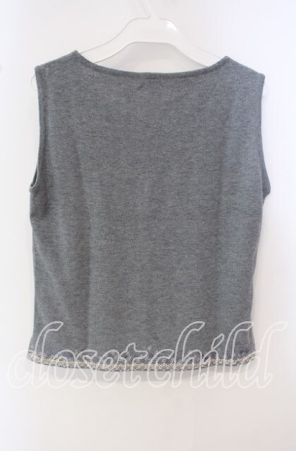 画像3: TOMATSU / スパンコールフラワーニットノースリーブ 38 ブルー O-25-09-29-059-LO-TO-IG-ZT029 (3)