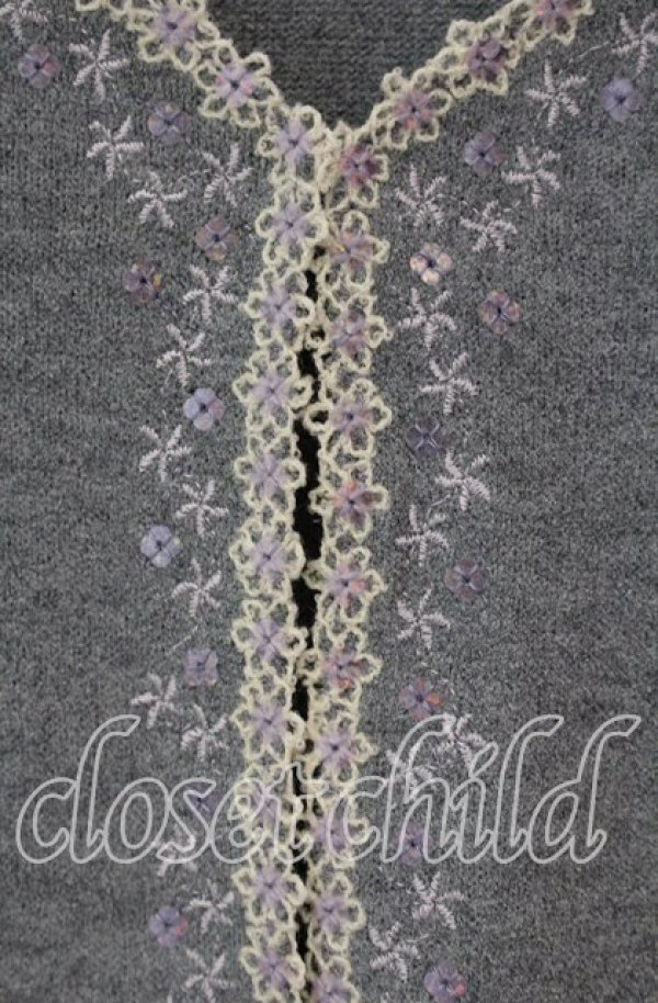 画像2: TOMATSU / スパンコールフラワーボレロ 38 グレー O-25-09-29-062-LO-TO-IG-ZT029 (2)