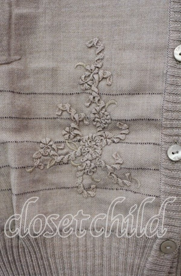 画像2: TOMATSU / リブカラーニット 40 ベージュ O-25-09-29-065-LO-TO-IG-ZT381 (2)