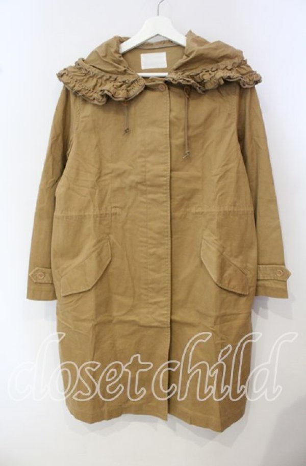 画像1: PINK HOUSE / フリルフードモッズコート  ブラウン O-25-09-29-072-LO-CO-IG-ZT-C035 (1)