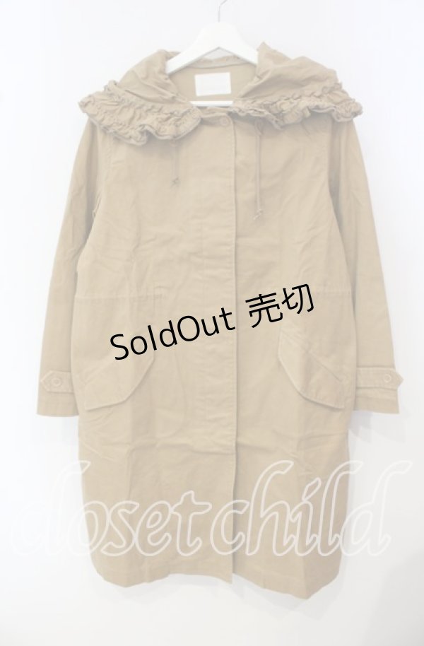 画像1: PINK HOUSE / フリルフードモッズコート  ブラウン O-25-09-29-072-LO-CO-IG-ZT-C035 (1)