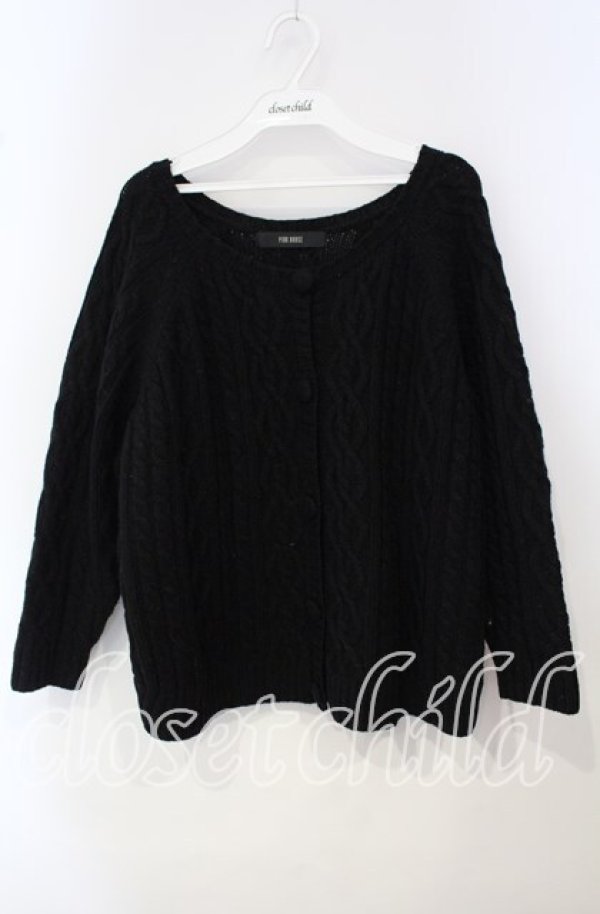 画像1: PINK HOUSE / アラン編みニットカーディガン  クロ O-25-09-29-007-LO-TO-IG-ZT116 (1)