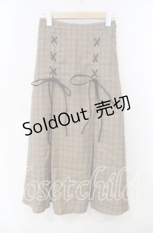 画像: An MILLE / 編み上げスカート  ブラウン O-25-09-29-090-EL-SK-OW-OS