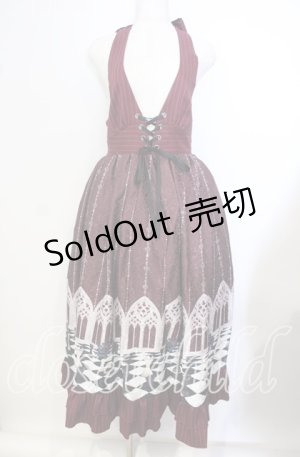画像: axes femme POETIQUE / チェスボードホルターワンピース  ワイン O-25-09-29-021-AX-SK-IG-OS