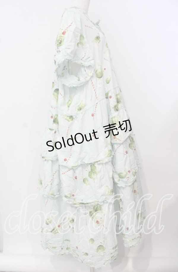 画像3: PINK HOUSE / クリームソーダプリントフリルワンピース【お直しあり】  ミント O-25-09-29-026-LO-OP-IG-OS (3)