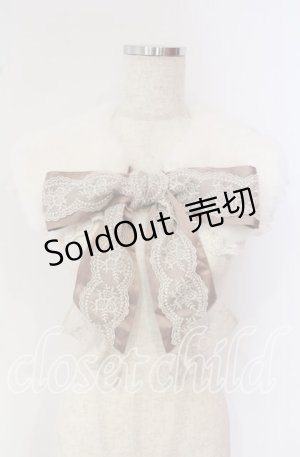 画像: axes femme / リボンレースファーティペット  オフ O-25-09-30-001-AX-ZA-IG-OS