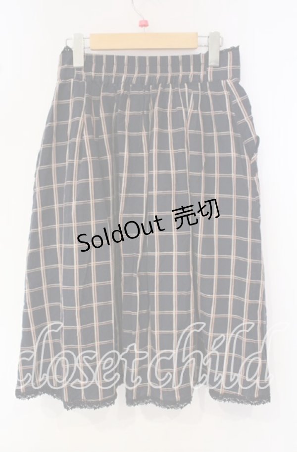 画像3: 【SALE】axes femme / 薔薇レース使いチェックミディスカート M ネイビー O-25-09-30-032-AX-SK-OW-ZT015 (3)