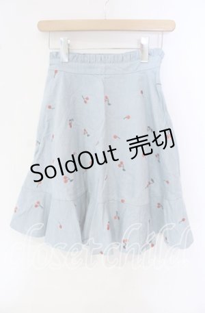画像: LIZ LISA / さくらんぼ刺繍スカート  ブルー O-25-09-30-034-LO-SK-OW-OS