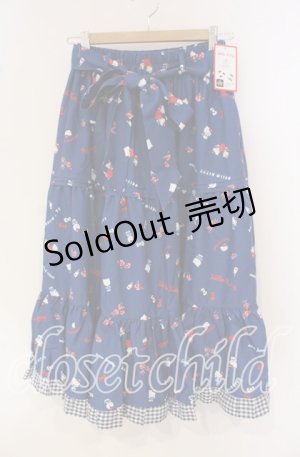 画像: axes femme / ハローキティプリントスカート  ブルー O-25-09-30-043-AX-SK-IG-OS
