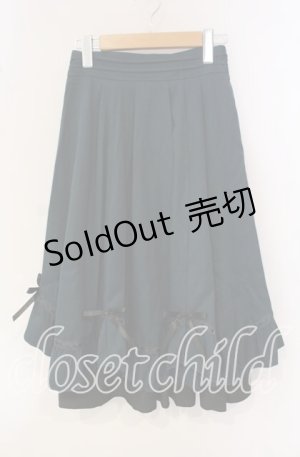 画像: axes femme / ハシゴレース×リボン配色スカート  グリーン O-25-09-30-044-AX-SK-IG-OS