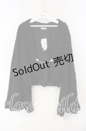 画像: axes femme / 起毛レース姫袖風ボレロ  クロ O-25-09-30-055-AX-TO-IG-OS