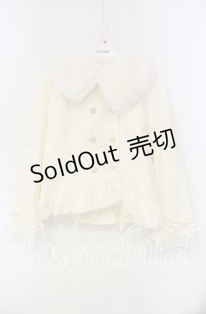 画像: axes femme / 裾レースショートコート  オフ O-25-09-30-056-AX-CO-IG-ZT1023B