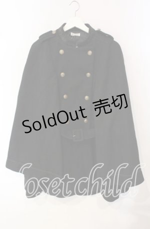 画像: axes femme / ダブルボタンケープコート  クロ O-25-09-30-057-AX-CO-IG-OS