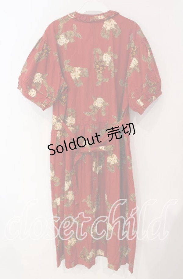 画像3: PINK HOUSE / うさぎぬいぐるみ柄半袖ワンピース【お直しあり】  アカ O-25-09-30-004-LO-OP-IG-OS (3)