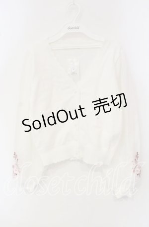画像: axes femme / サクラ刺繍チュール袖カーディガン  オフ O-25-09-30-058-AX-TO-IG-OS
