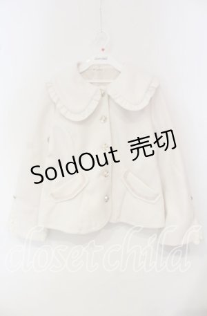 画像: axes femme / ファー襟付編上ショートコート  オフ O-25-09-30-059-AX-CO-IG-OS