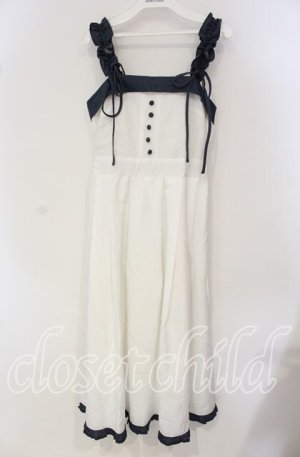 画像: axes femme / バラ刺繍ギャザーフリルジャンスカ  シロ O-25-09-30-062-AX-OP-IG-OS