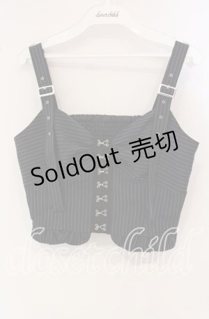 画像: axes femme / コルセット風デザインビスチェ  ネイビー O-25-09-30-063-AX-TO-IG-OS