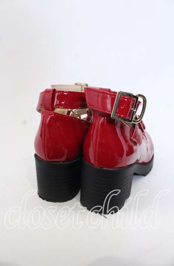 画像6: Amavel / リボン付クロス厚底パンプス M アカ O-25-09-30-1063-CA-SH-OW-ZT-K017 (6)