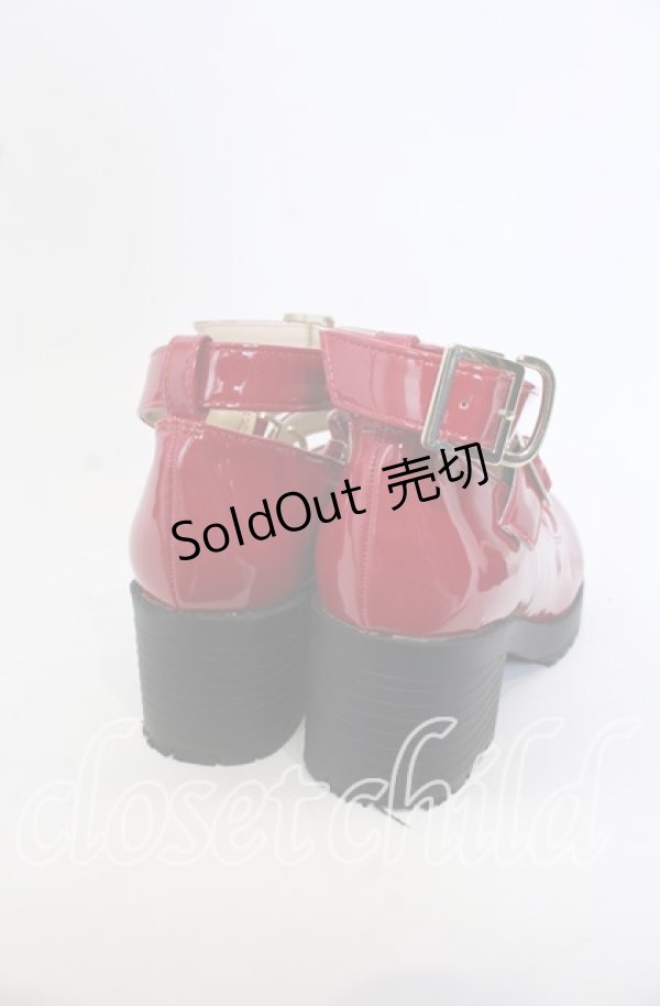 画像6: Amavel / リボン付クロス厚底パンプス M アカ O-25-09-30-1063-CA-SH-OW-ZT-K017 (6)