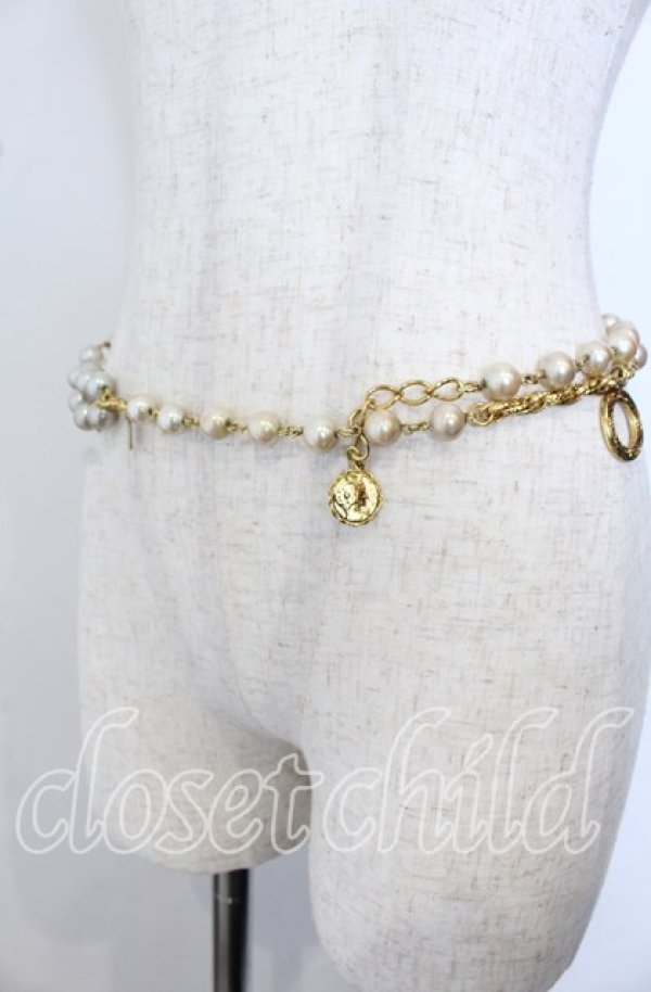 画像1: INGEBORG / パールチェーンベルト  ゴールド O-25-09-30-1077-LO-ZA-OW-ZT271 (1)